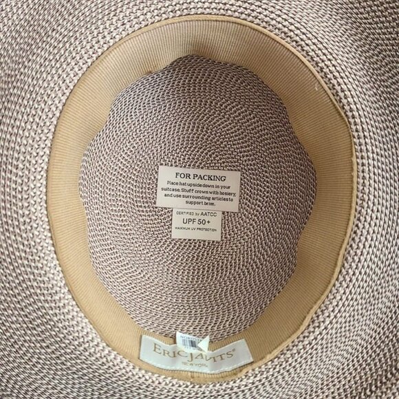 Eric Javits Tan Hampton Squishee Straw Hat EUC - Picture 3 of 7